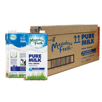 Thùng 12 hộp Sữa tươi tiệt trùng nguyên kem Meadow Fresh 1L hàng New Zealand