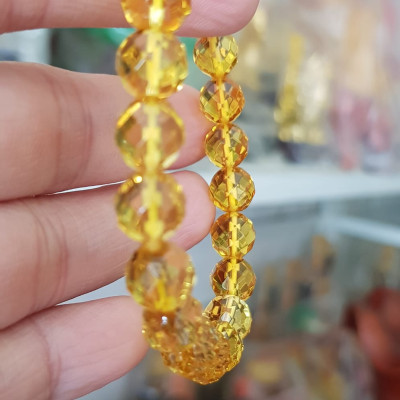 Vòng tay chuỗi đá thạch anh tự nhiên vàng tươi giác size nhỏ 8mm 22 hạt vòng hợp nữ mệnh kim thổ thuỷ đeo đẹp may mắn tốt cho sức khỏe, công việc hanh thông thuận lợi ạ món quà tặng ý nghĩa dành cho chính mình & người thân ạ