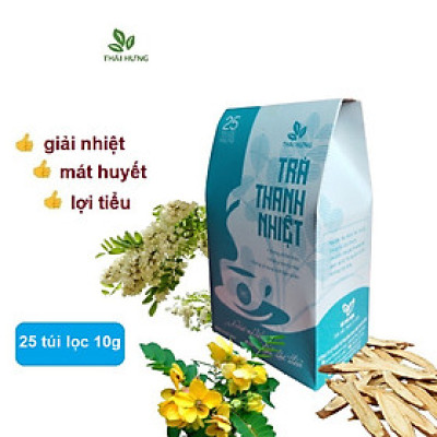 Trà Thanh nhiệt Thái Hưng 25 túi lọc x 8g (200g) - Thanh lọc, giải nhiệt, mát huyết, lợi tiểu