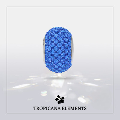 Dây Chuyền Tropicana Phối Charm Swarovski Pha Lê Đá Xanh Dương