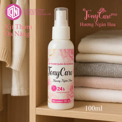 Xịt thơm Tonycare 100ml – Hương ngàn hoa dịu nhẹ, khử mùi hiệu quả, lưu hương bền lâu – Chính hãng Tonycare