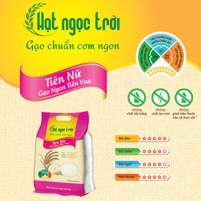 Gạo Hạt Ngọc Trời Tiên Nữ Túi 5kg - Gạo Ngon Tiến Vua