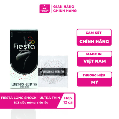 [Chính Hãng] Bao Cao Su Fiesta Long Shock UltraThin Hộp 12 cái - Siêu Mỏng, Siêu Lâu