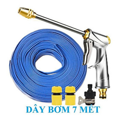 ️Evoucher Bộ dây vòi xịt nước rửa xe, tưới cây , tăng áp 3 lần, loại 7m, 10m 206701-2 đầu đồng, cút, +  túi đựng bút