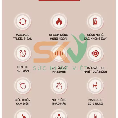 Đai Massage Bụng Hỗ Trợ tan Mỡ Bụng, Xoa Bóp Cùng Lúc Làm Nóng, Mát Xa Cổ Vai Lưng Đùi  Megou TY-308 BH 1 Năm - Podi92