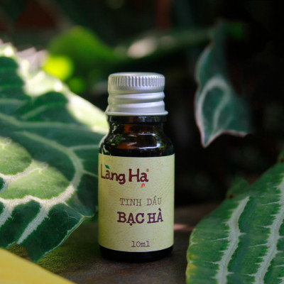 Tinh dầu Bạc hà thương hiệu Làng Hạ 10ml (Peppermint oil): Giúp thông mũi, giải cảm, lọc không khí - Hàng Chính Hãng