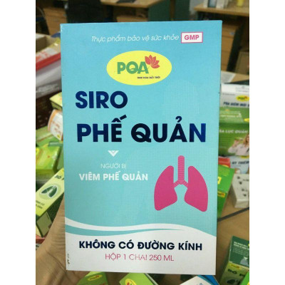 Phế Quản Không Đường Kính PQA Hỗ Trợ Hạn Chế Ho Nhiều, Tăng Tiết Đờm Và Đau Rát Họng Hộp 250ml