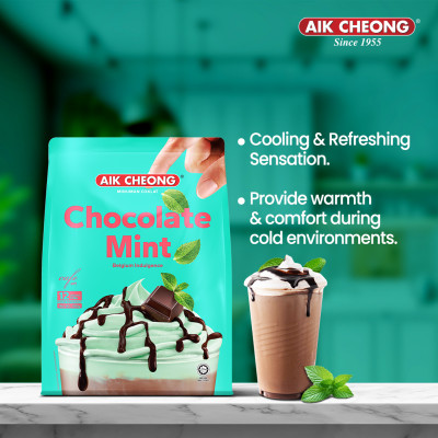 Thức Uống Chocolate Bạc Hà, Socola Bạc Hà Gói Tự Pha Aik Cheong, Nhập Khẩu Malaysia - 12 Gói x 38g