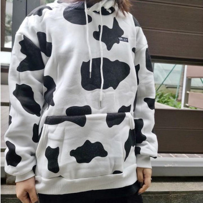ÁO HOODIE - ÁO KHOÁC NỈ NGOẠI In 3D Bò Sữa Cổ Chui (HD2420 - Kèm Video Ảnh Thật)