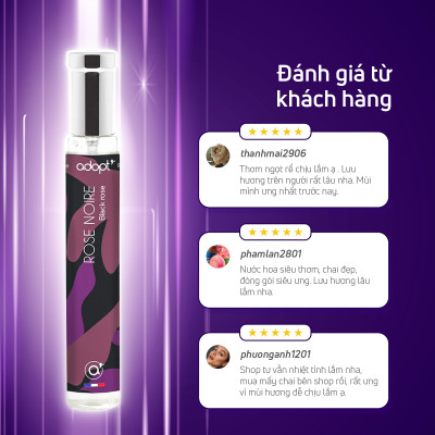 Nước hoa thuỳ tiên,nước hoa rose noire chính hãng adopt hương thơm hoa hồng lôi cuốn ngọt ngào gợi cảm dung tích 30ml