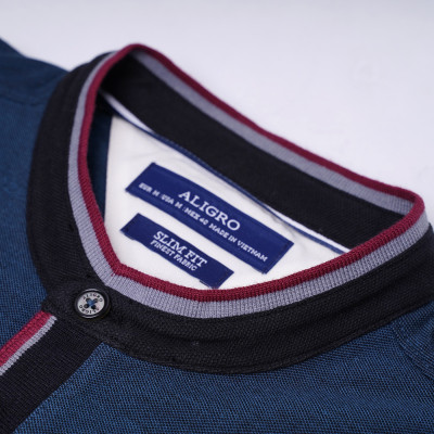 Áo polo CỔ TÀU MÀU XANH ĐEN ALGPLO38