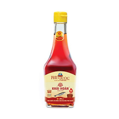 Đặc Sản Phú Quốc - Hộp 6 Chai Thủy Tinh Nước Mắm Phú Quốc Khải Hoàn 40 Độ Đạm (215Ml/ Chai) - Ocop 5 Sao