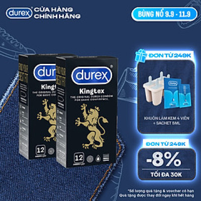 Bộ 2 hộp bao cao su Durex Kingtex 12s (hộp 12 bao) 
