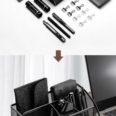 Hộp đựng bút để bàn Văn Phòng Phẩm NASI NS06 nhiều ngăn bằng thép sơn tĩnh điện cứng chắc khay đựng kệ để bút học sinh 