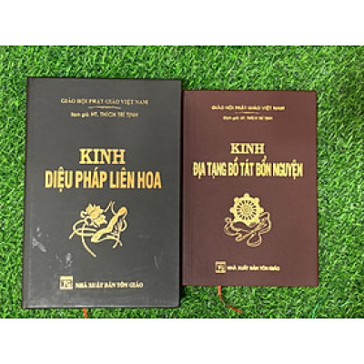Sách - Combo 2 Quyển Kinh: Kinh Địa Tạng Bồ Tát Bổn Nguyện Trọn Bộ (bìa da) + Kinh Diệu Pháp Liên Hoa ( Bìa da)