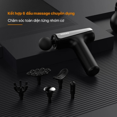 Máy Massage Cầm Tay PHILIPS 7325 đầu massage hợp kim nhôm titan 6 đầu massage chuyên sâu - Hàng chính hãng
