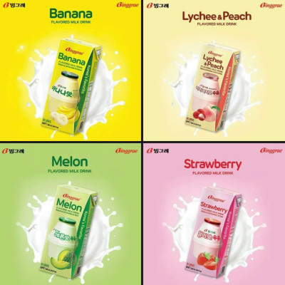 Thùng 24 hộp Sữa dâu 200ml nhãn hiệu Binggrae