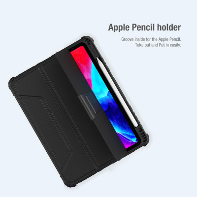 Bao da chống sốc bảo vệ camera cho iPad Pro 11 2020 / iPad Pro 11 2021 Chip M1 hiệu Nillkin Bumber Pro có ngăn đựng bút chống va đập, mặt lưng show Logo táo, cơ chế smartsleep, nắp bảo vệ Camera 1.1mm - hàng chính hãng