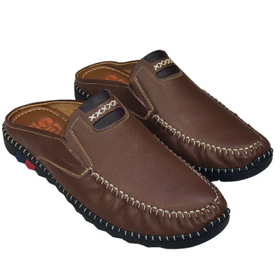 Dép Bít Mũi Nam HA NAM Da Bò Thật Cao Cấp GSB2074