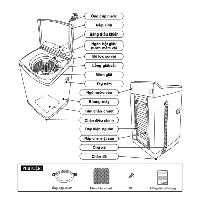 Máy giặt cửa trên Aqua 10kg AQW-FR101GT.BK - Hàng chính hãng - Chỉ giao HCM, Hà Nội, Đà Nẵng, Hải Phòng, Bình Dương, Đồng Nai, Cần Thơ