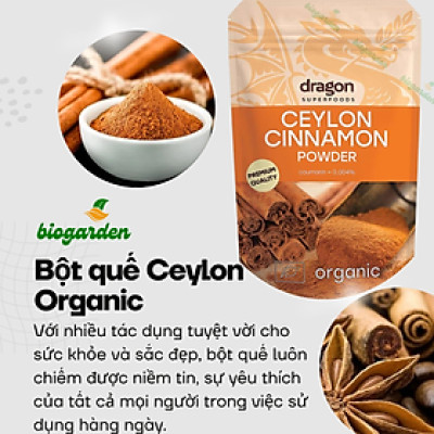 Bột quế Ceylon hữu cơ 150gr - Dragon  Superfoods