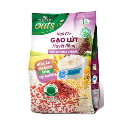 Combo 2 túi: Ngũ Cốc Gạo Lứt Huyết Rồng 400G + Ngũ Cốc Dinh Dưỡng Canxi 400G [ít đường](Tặng Kèm 1 Túi Yến Mạch 150G)
