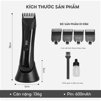 Máy cạo râu, tông đơ mini Lebenlang LBL3022 công suất 5W, Pin 600mAh, IPX5, bảo hành 2 năm - hàng chính hãng
