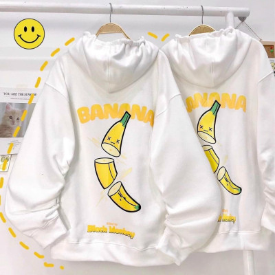 Áo khoác nữ , áo khoác nam , áo khoác cặp đôi vải nỉ ngoại chữ BANANA  chống nắng chống lạnh tốt