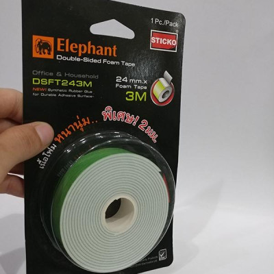 Băng Keo Xốp 2 Mặt Elephant DSFT243M 24Mmx3M