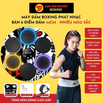 Máy đấm bốc gắn tường tại nhà, máy tập boxing theo nhạc - 6 điểm đấm 44cm - Kết nối bluetooth - Lừu Thị Duyên Boxing