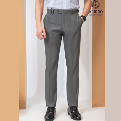 Quần âu nam ALIGRO màu lông chuột dáng basic ống đứng, chất liệu cao cấp ALGO1014