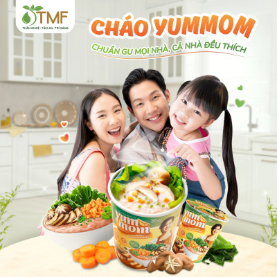 6 ly cháo gạo lứt rong biển yến mạch ăn liền Yum Mom 45g TÂM MINH FOODS cho bé ăn dặm