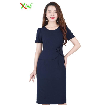 Đầm Peplum Kết Hoa Thủ Công Cực Sang