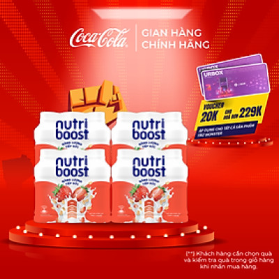 Lốc 24 Chai Thực phẩm bổ sung Nước uống sữa trái cây Nutriboost Energyze Blend 297ml/Chai Coca-Cola Official Store_TK