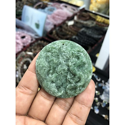 Mặt dây chuyền rồng phượng phong thủy đá ngọc phỉ thúy