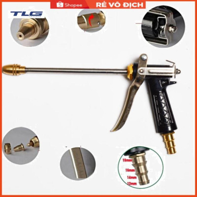 Bộ dây vòi xịt nước rửa xe, tưới cây . tăng áp 3 lần, loại 7m, 10m 206318 đầu đồng, cút,nối đen