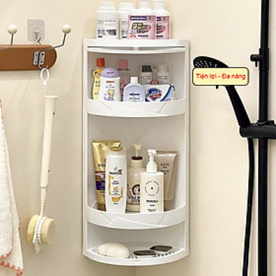 Kệ Góc Tường Xoay 360 Độ Kệ Để Đồ Đa Năng Dùng Cho Nhà Bếp Và Phòng Tắm Chống Ẩm Mốc
