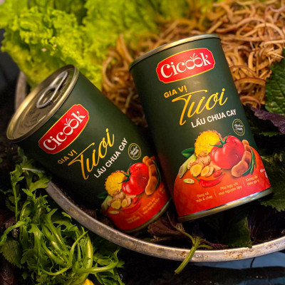 Combo 2 Lon Xốt Lẩu Chua Cay Cicook, Ngon Chuẩn Vị Không Cần Thêm Gia Vị 370g*2