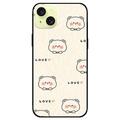 Ốp lưng dành cho Iphone 15 - Iphone 15 Plus - Iphone 15 Pro - Iphone 15 Pro Max - Hoạ Tiết Gấu Lo Ve - Hàng Chính Hãng