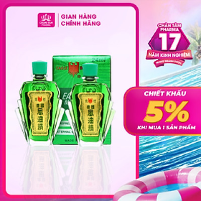 [Chính Hãng Singapore] Combo 2 Chai - Dầu Gió Xanh Con Ó Eagle Brand 24ml