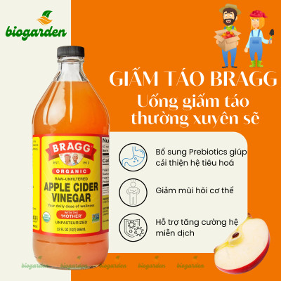 Combo 2 Chai Giấm Táo Hữu Cơ Bragg 946ml