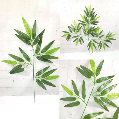 Cành lá tre giả - 1 cành 3 nhánh - dài 60cm - lá nhựa xịn đẹp - Cây giả, hoa lụa Decor trang trí nhà cửa