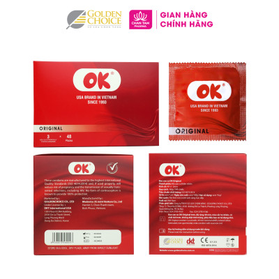 [Chính Hãng] Bao Cao Su Không Mùi OK Original Hộp 144 Cái - Pack 3