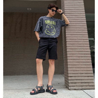 Giày Sandal Nam The Bily Quai Chéo Đôi - Màu Xám BL02X