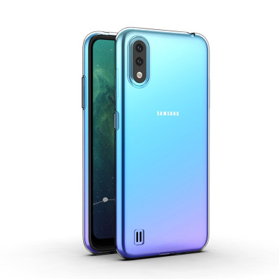 Ốp lưng dẻo silicon cho Samsung Galaxy A01 hiệu Ultra Thin (siêu mỏng 0.6mm, chống trầy, chống bụi) - Hàng nhập khẩu