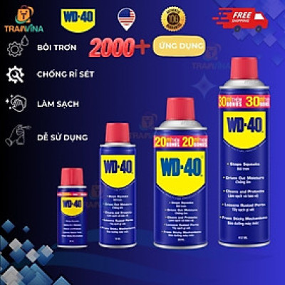Chai Xịt Tẩy Rỉ Sét WD-40 Multi-Use Product Dầu Chống Rỉ Bôi Trơn, Chống Ẩm, Vệ Sinh Làm Sạch Đa Năng Bảo Dưỡng Xe, Đồ Dùng Gia Đình - Hàng Chính Hãng