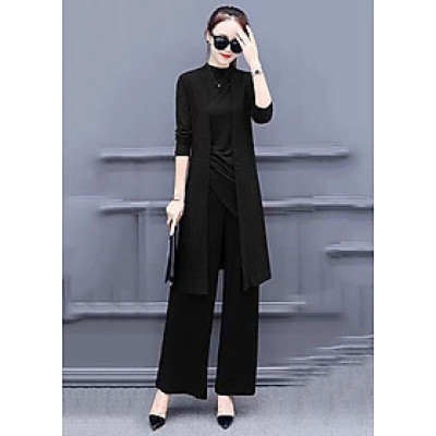 BỘ QUAN ỐNG RỘNG CÁCH ĐIỆU KÈM ÁO KHOÁC CAO CẤP KS260368