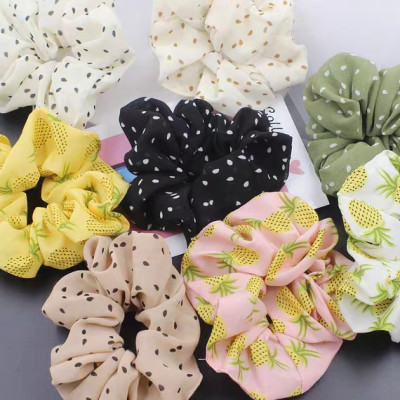 Set 3 dây buộc tóc, cột tóc vải von trộn mẫu trộn màu