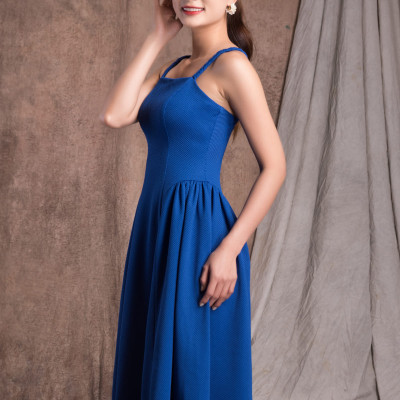 Đầm Rubi Xanh 2 Dây Bính Dáng Xòe Maxivic M01227032