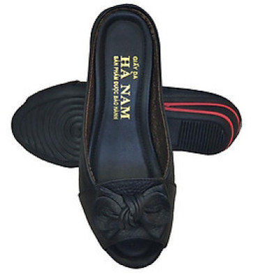 Dép Nữ Quai Ngang Đế Xuồng Da Bò Thật TiTi ĐÔ Cao Cấp 4cm DNU2075d